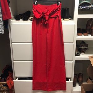 Revolve red wide leg pants